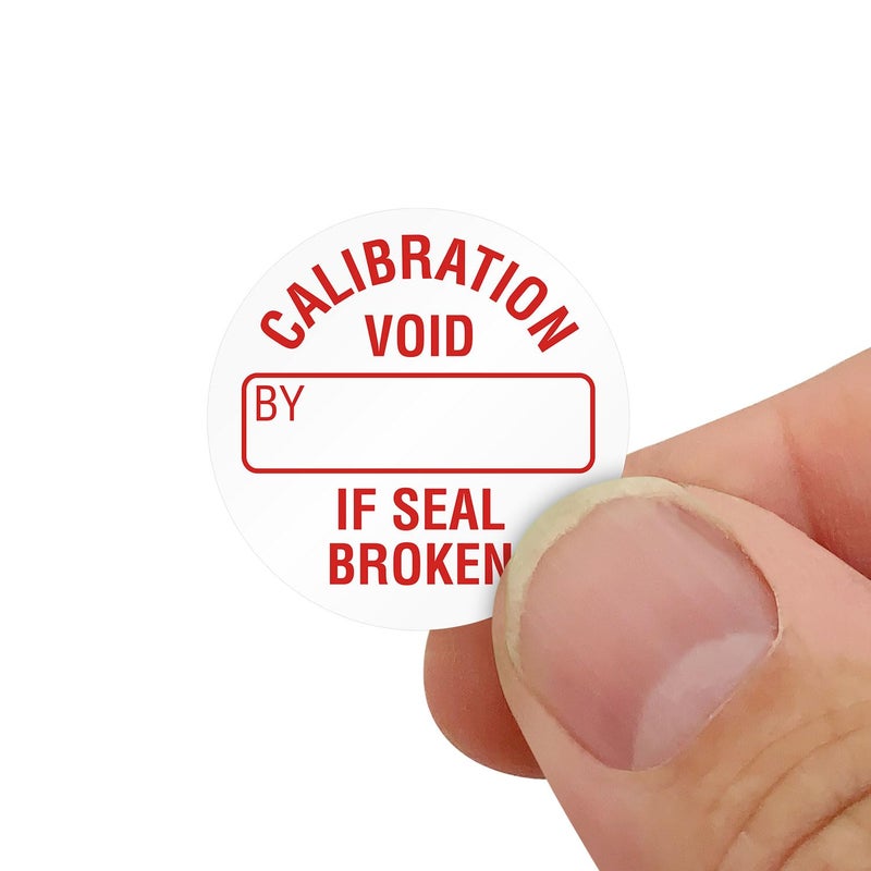 SmartSign Calibration Void If Seal Broken Tamper Resistant Vinyl Labels in Dispenser Box | Pack of 250, 0.75" x 0.75", Adhesive Vinyl Stickers, Made in USA - Image 2